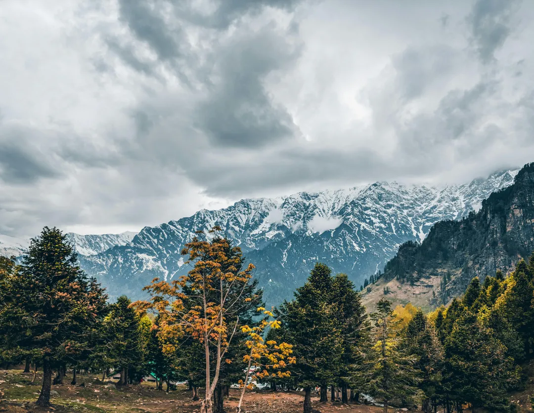 Snow-covered mountains and historic Ridge view in Shimla, Himachal Pradesh - SR Tours Himalayan Packages.